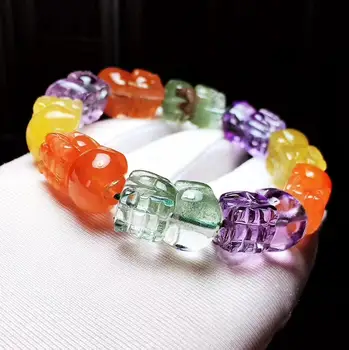 

Natural Different Mixed Stone Phantom Amber Amethyst Red Rabbit Rutilated 21x13mm Pi Xiu Bead Bracelet Jewelry Certificate AAAAA