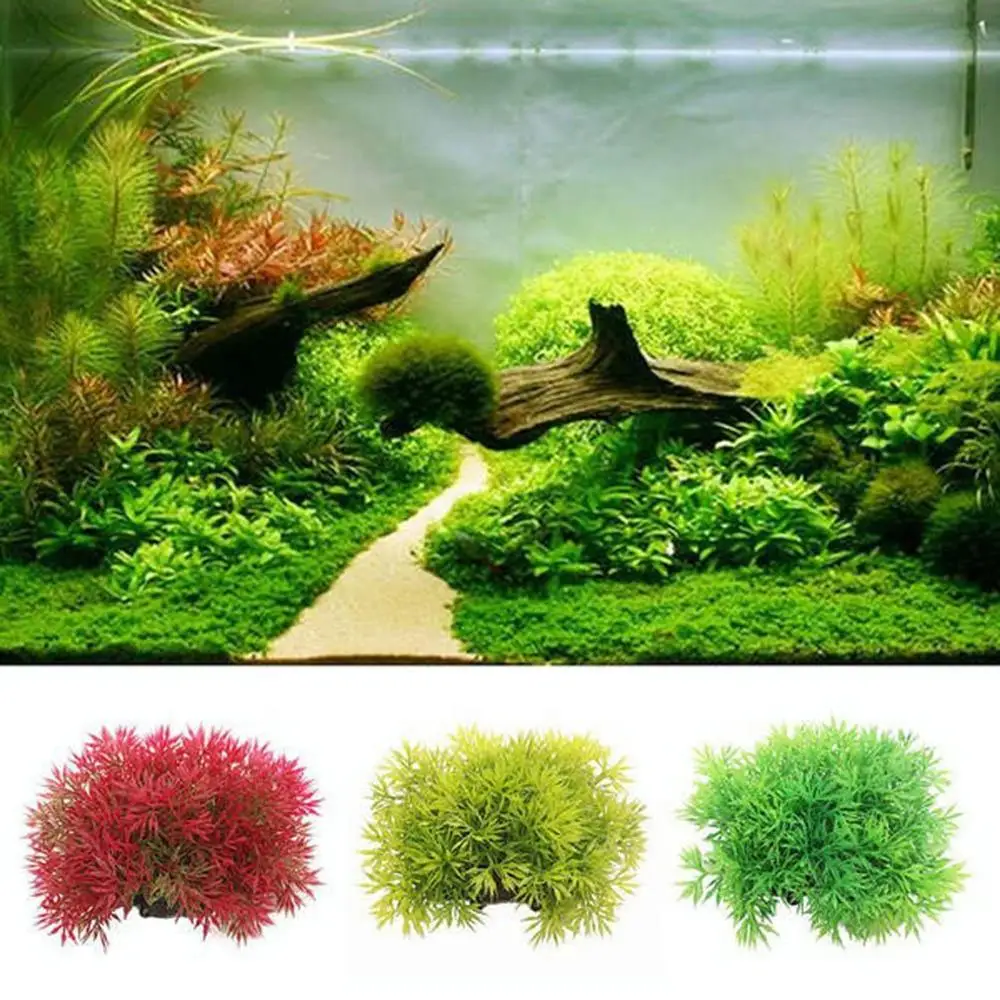 

Simulation Aquatic Plants Fish Tank Landscaping Ornamental Plastic Short Pine Needles With Base Small Grass