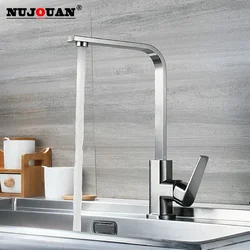 Kitchen Faucet Black Chrome Kitchen Hot Cold Water Mixer Tap 360 Degree Rotate Sink Faucet for Kitchen With Colorful Hose Silver