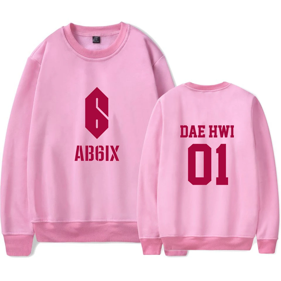 Kpop AB6IX толстовка с круглым вырезом Женская Новая модная белая толстовка женская K pop толстовка с круглым вырезом Harajuku