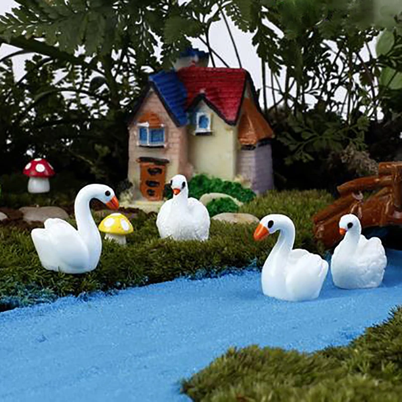 2 шт./компл. аквариум белый лебедь фигурки декоративный орнамент Сказочный Сад