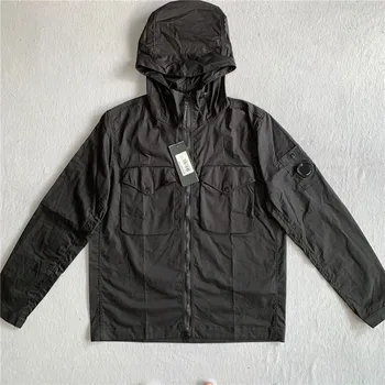 

2020 New Stone is land men cp Men's Coat Zip with Hat Zipper Pocket Jacket Long Sleeve Warm Streetwear Windbreaker