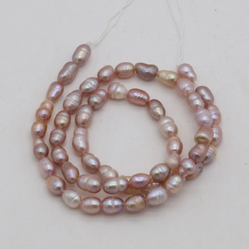 Natural Freshwater Quality Pearl Rice Beads Purple Round Loose Pearls For DIY Charm Bracelet Necklace Jewelry Accessories Making