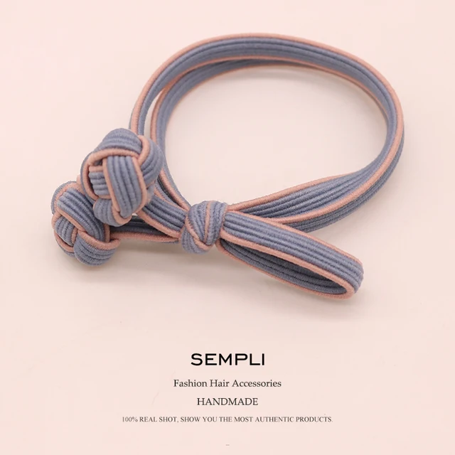Sempli High Quality Elastic Band Tight Durable Gums for Woman Girls Strong Sweet Hair Bands Christmas Rubber Bands Accessories Blue