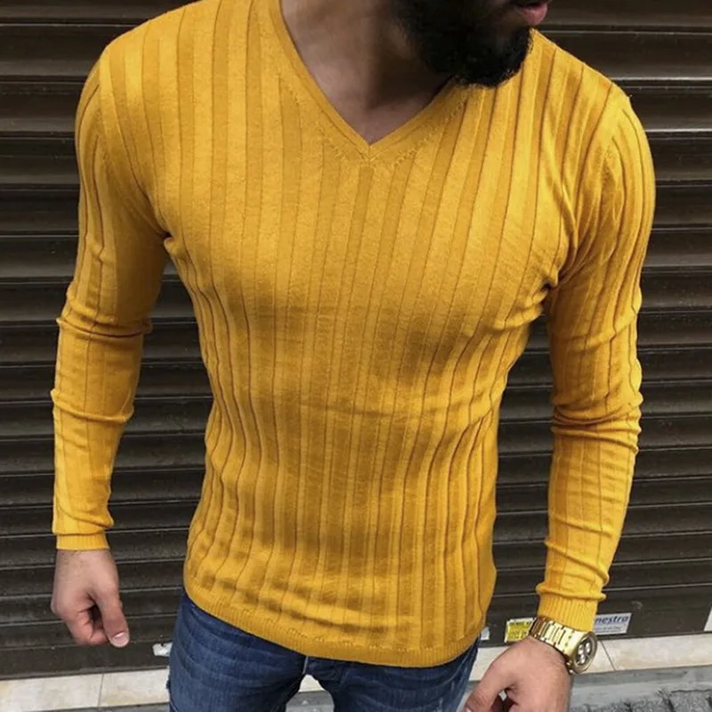 Мужские s 2019 новый теплый Повседневный свитер с длинным рукавом полосатый фитнес трикотажные свитера пуловеры Мужская Верхняя одежда