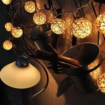 

Plug Section 20Takraw Warm Light Holiday Decorative Light String LED Light Flexible String Lamp Christmas Wedding Party Lighting