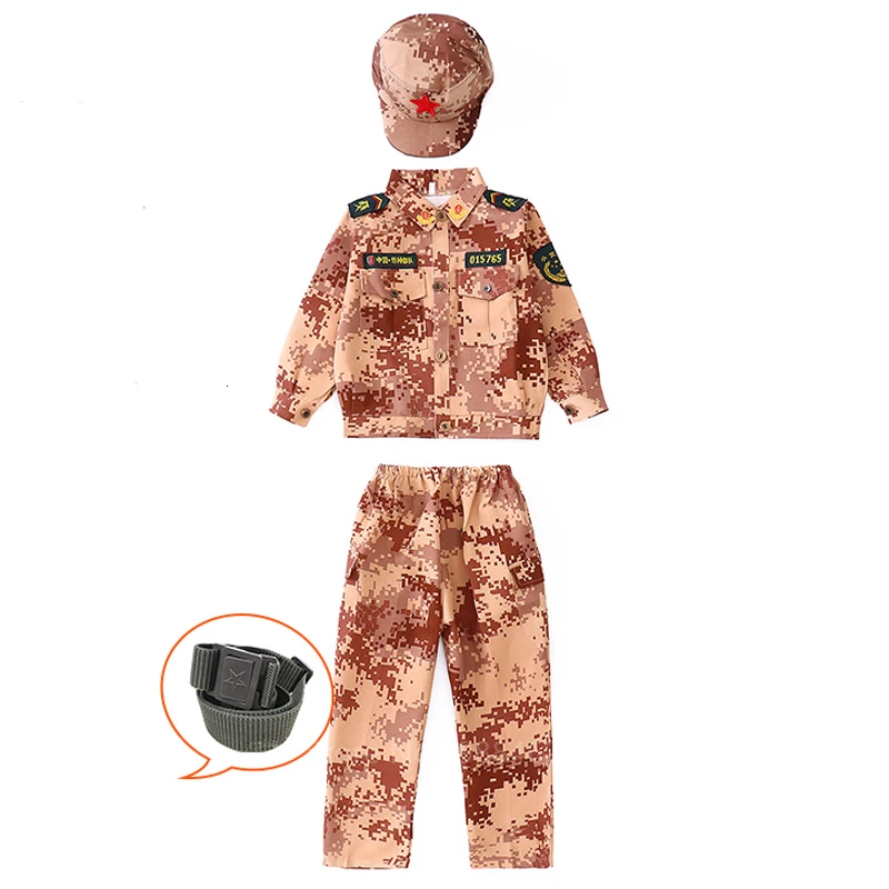 Американский армейский костюм для косплея; детская военная форма для мальчиков и девочек; Тактический Костюм; Маскировка; камуфляжная нарядная верхняя одежда; Хэллоуин - Цвет: Color 6