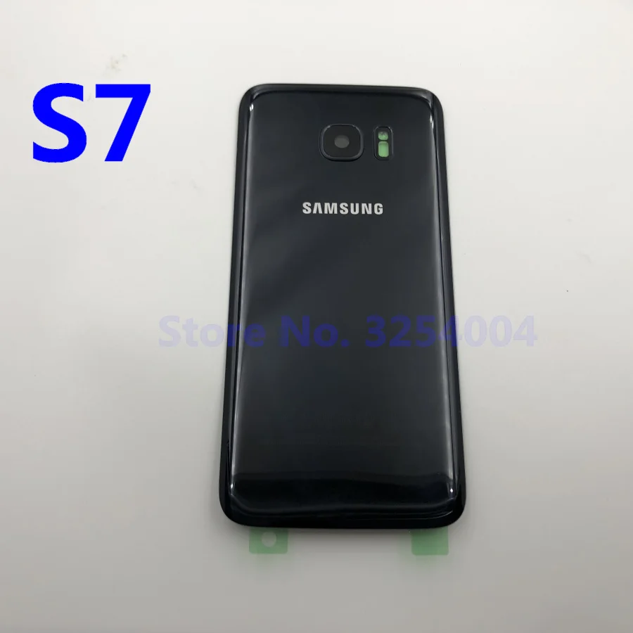 S7 Black Заднее стекло для samsung Galaxy S7 Edge G935F G935 G930f SM-G935F задняя крышка батарейного отсека Корпус s7 Замена+ стекло для камеры - Цвет: S7 Black