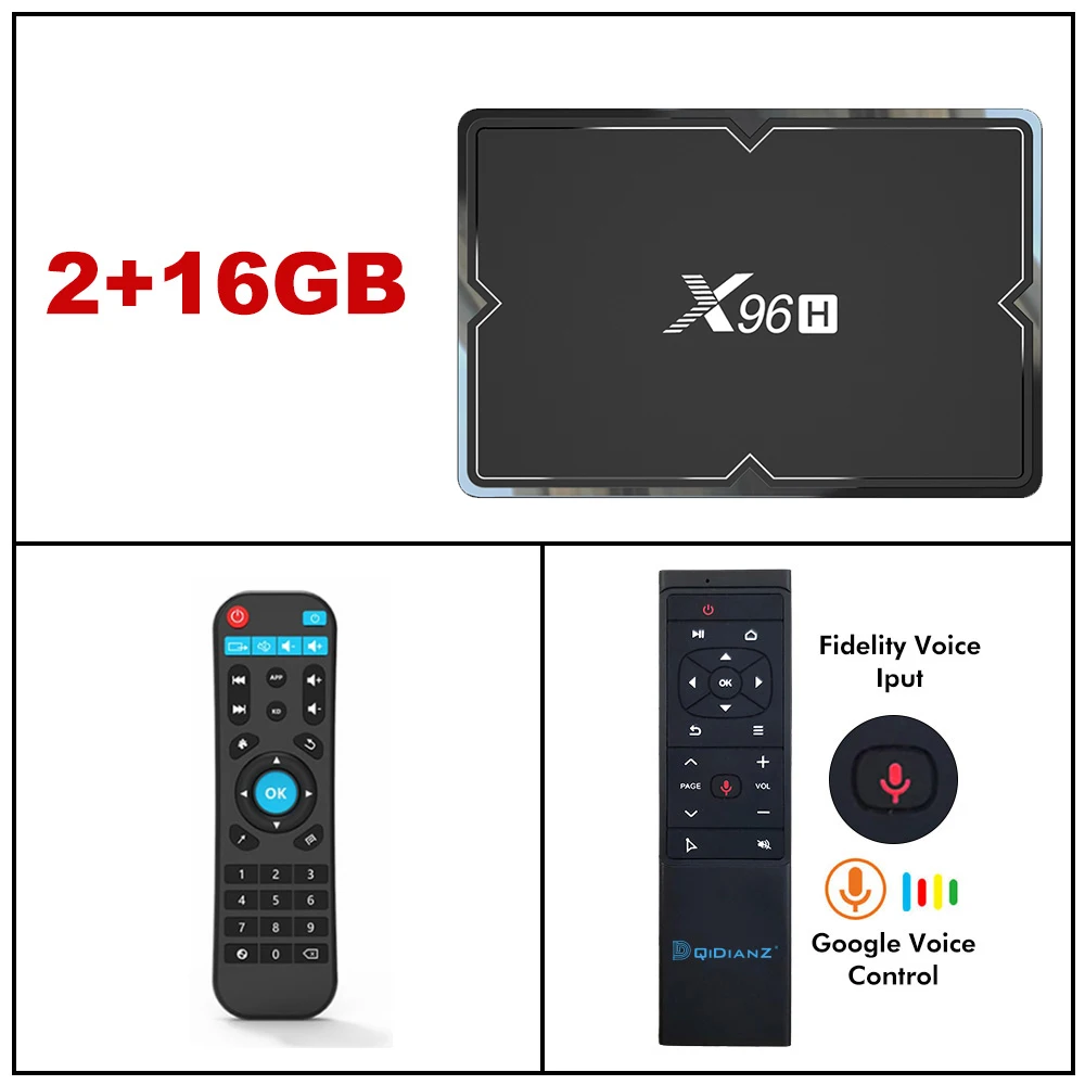 X96H-2-16-MT12 X96H Android 9,0 2 ГБ 4 ГБ+ 16 ГБ 32 ГБ 64 Гб Смарт ТВ приставка Bluetooth 4,1 ТВ приставка WiFi 2,4G/5G Netflix Youtube медиаплеер - Цвет: X96H-2-16-MT12
