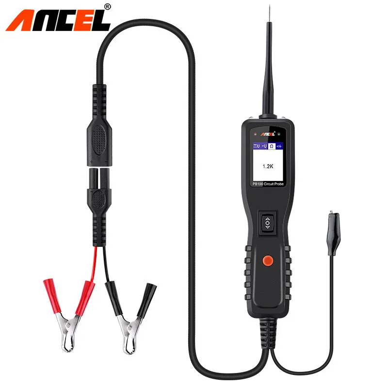 Ancel PB100 OBD2 Мощность сканирования тестер цепи автомобиля 12 в 24 В электрическая