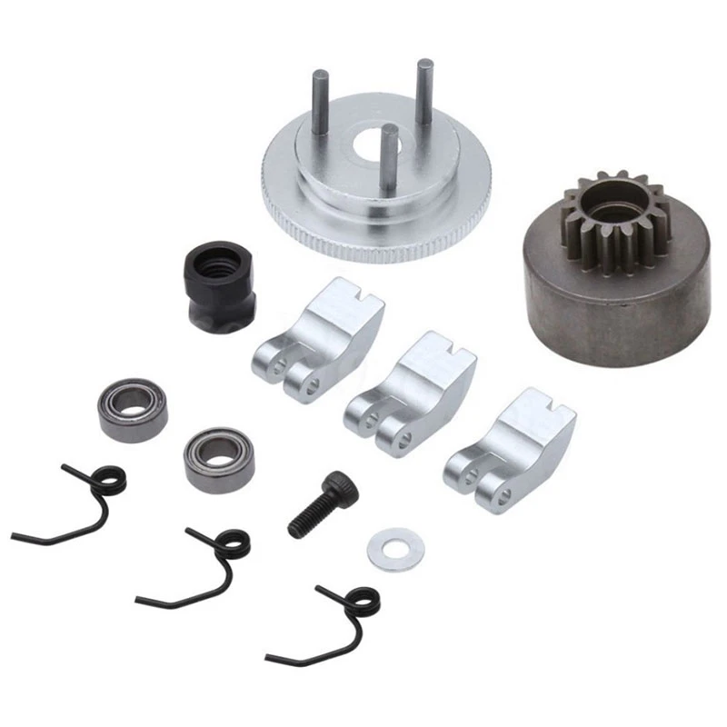 RC Clutch Bell 14T Gear Bearing Shoes Springs Cone&ampEngine Nut Flywheel Assembly for 1/8 Model Nitro Car HPI HSP Traxxa | Электроника