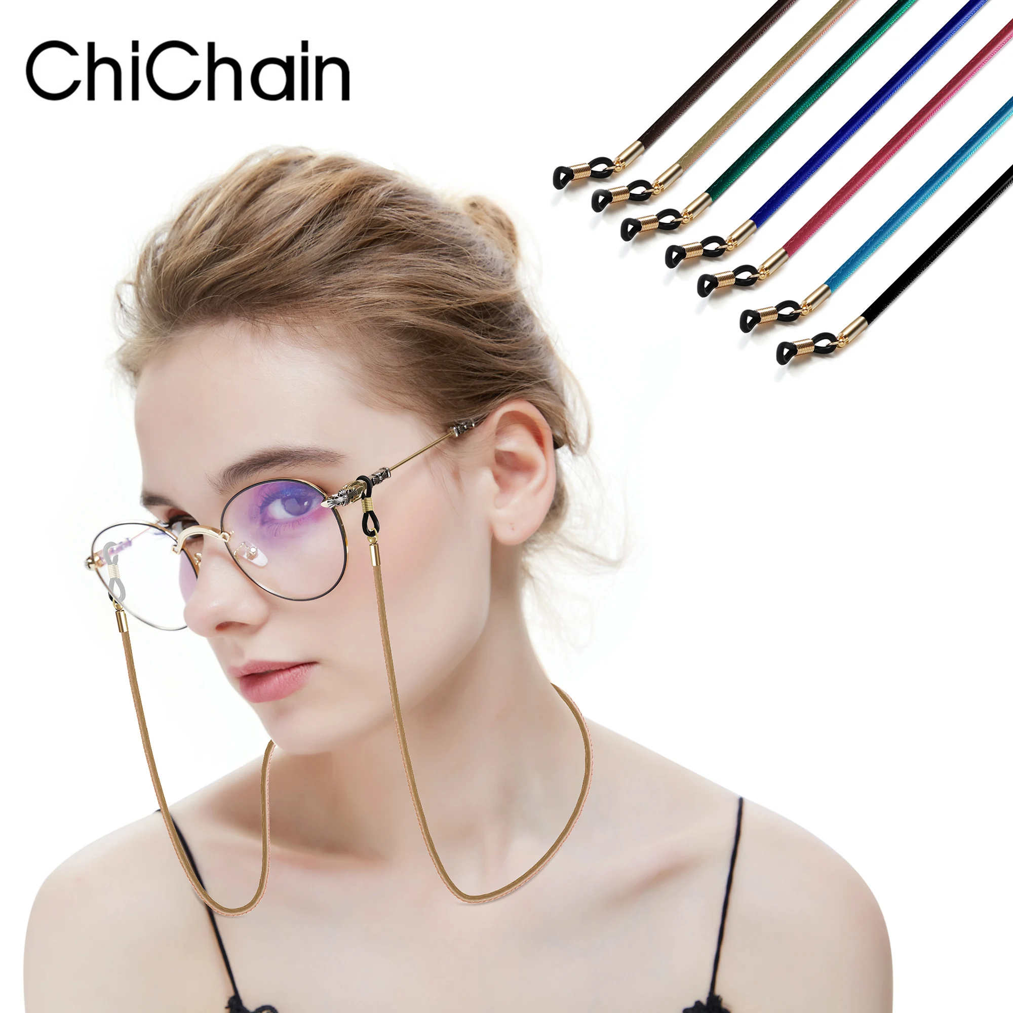 Anti Slip Premium PU Leather String Glasses Rope Glasses Lanyard Thick
