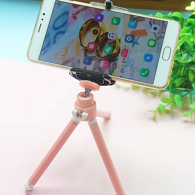 

Mini Pink Mobile Phone Bracket Digital Camera Tripod Desktop Photography Live zi pai wang Red-sheng suo Holder
