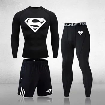 

Superman Men Winter Warm Wear Thermal Underwear Long Johns Male Warm Winter Tights Long Underwear Sportswear Men 3 Pcs/Sets