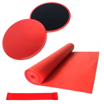

4pcs Yoga Pilates Rehab Kit Yoga Equipment Set Discs Core Sliders Resistance Loop Band Exercise Latex Strap Gym Yoga Accessories