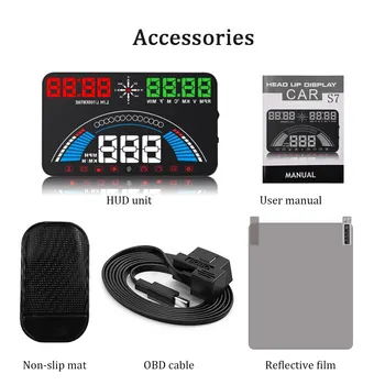 

S7 HUD OBD projector GPS Car Headup Display Digital LCD Monitor Speedometer Car Speed Projector Windshield Projection