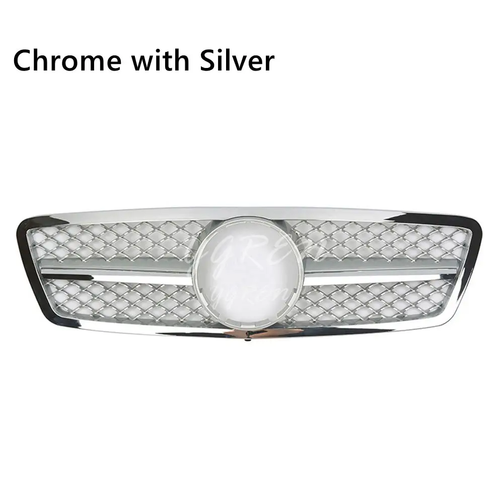 Черная передняя решетка решетки для Mercedes Benz C class W203 2001-2006 05 - Цвет: Chrome with Silver