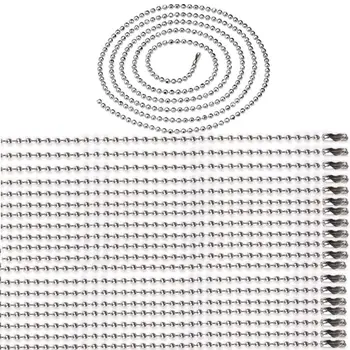 

20PCS Silver Tone 316L Stainless Steel Ball Bead Chain Necklace Jewelry Findings