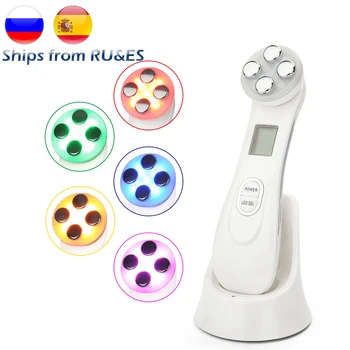 

5 in1 Frequency LED Photon Face Skin Rejuvenation Remove Wrinkle RF/EMS Radio Mesotherapy Electroporation Radio Face Beauty Pen