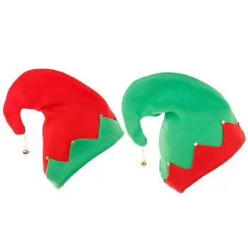 

2Pcs Flannel Bell Caps Fashionable Adorable Headwear Accessories (Red, Green)