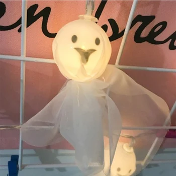 

Bz1067 10led Fabric Halloween Ghost Light String Ghost Face String Lights For Halloween Decor String Light Dance Party