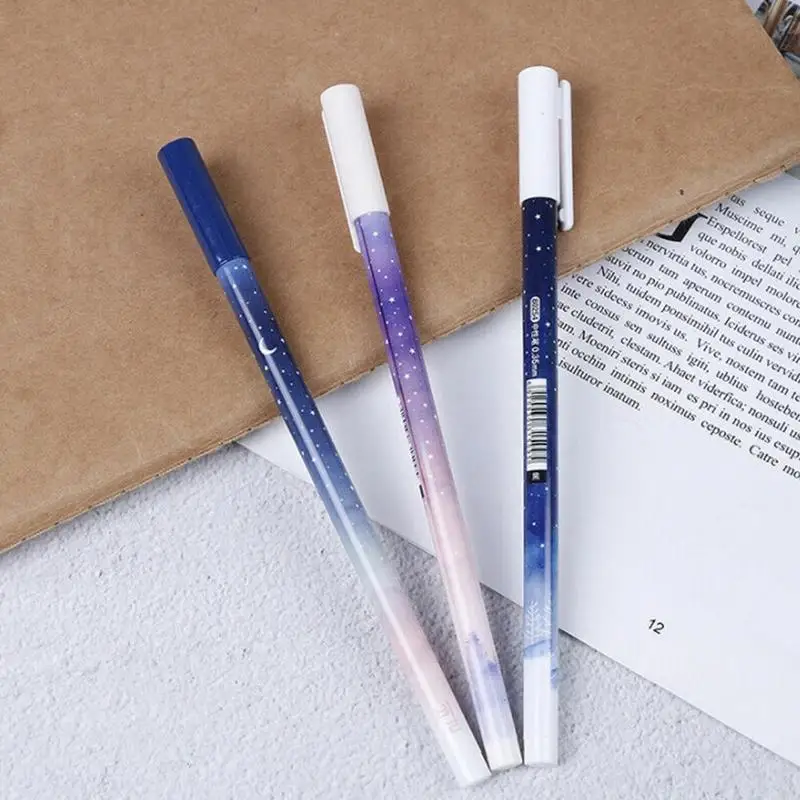 

3 Color Random Creative Cute Neutral Pen Good Night Sky Glue Pen Ink Water Marker 0.35mm Learning Office Supplies Stationery