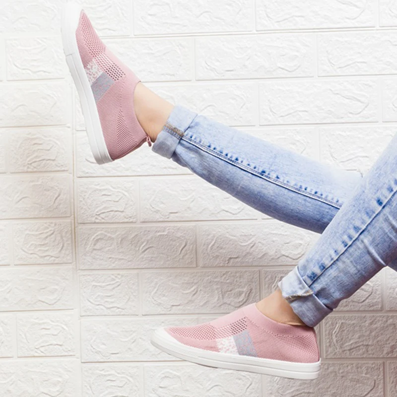 

2020 New Women Sneakers Shoes Slip On Women Vulcanized Shoes Sock Sneakers Women Shoes Flat Women Loafers Drop Shopping