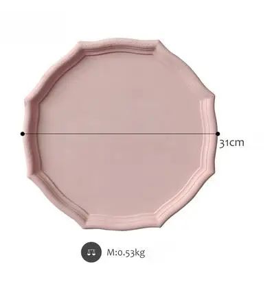 pink Tobs поднос для сушеных фруктов Morandi цвет ручной работы десерт поднос торт украшение стола Макияж ювелирные изделия кольцо поднос - Цвет: pink