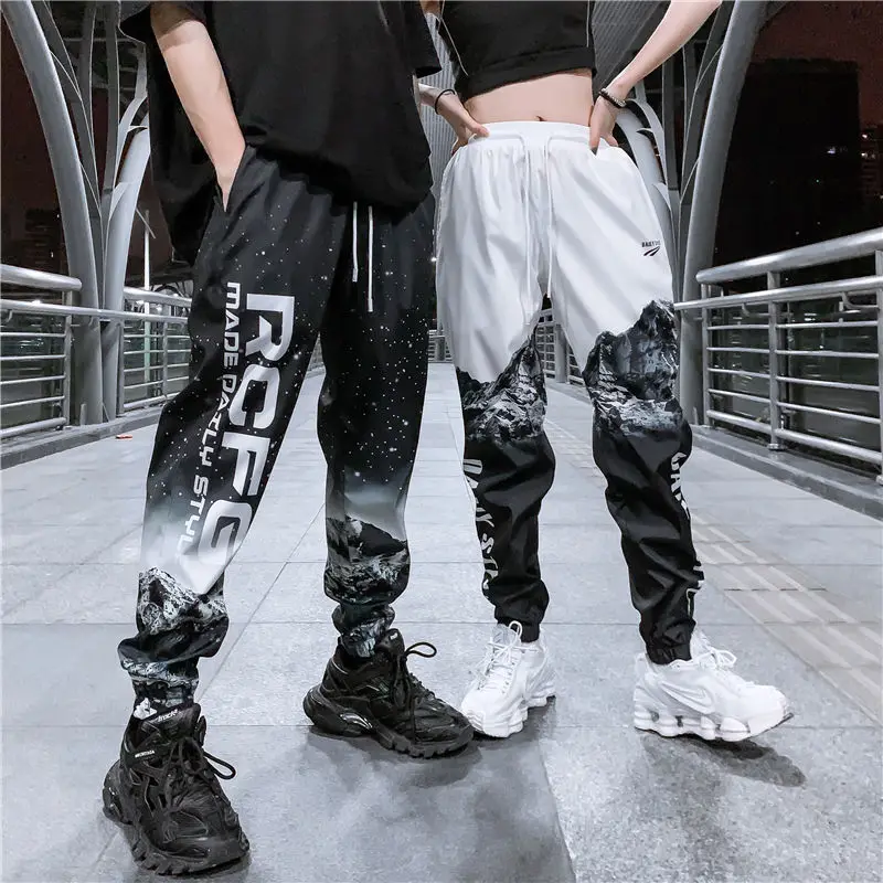 

Star gradient casual pants men's loose hip-hop pants men's trendy summer slim pants