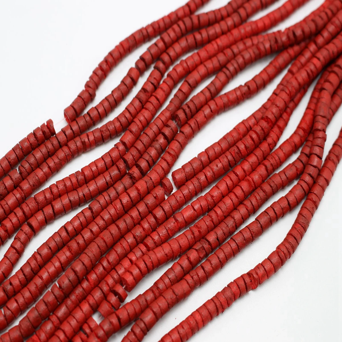 5 Strands 22" Natural Coconut Column Heishi Beads 5mm