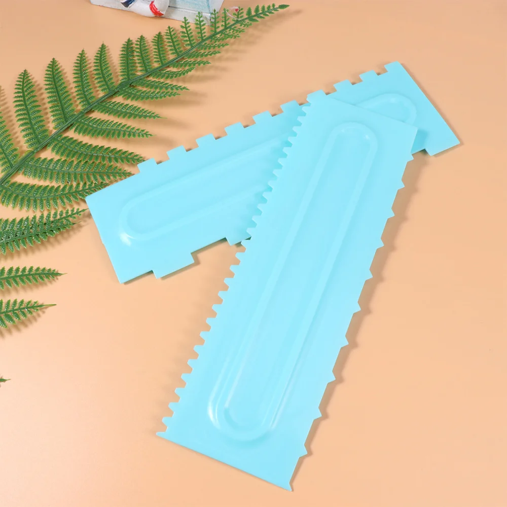 3 Pcs Double Edges Cake Smoother Scraper Icing Comb Pastry Butter Cream Spatulas Plastic Mousse Cream Edge Polisher for Bakery K