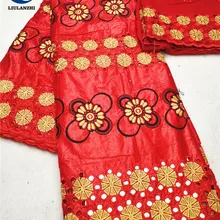 LIULANZHI Базен африканская ткань Новое поступление хлопок riche базин ткань с камнями Высокое качество Нигерия Базен getzner ML19B129