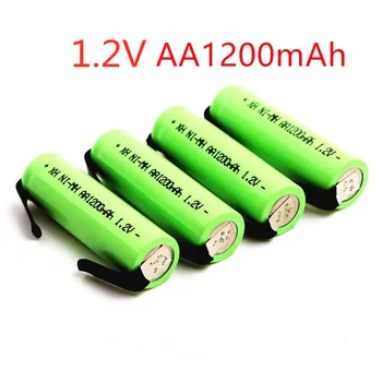 

1.2V AA rechargeable battery 1200mah 2A ni-mh nimh cell pack with tabs pins for Philips Braun electric shaver toothbrus