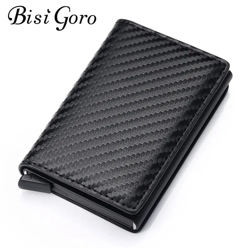 Bisi Goro 2020 блокирующий кошелек RFID кредитный держатель для карт черный алюминиевый