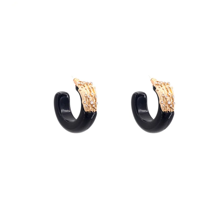 Винг ЮК так Бохо винтажные акриловые серьги-кольца для женщин фирменный дизайн разноцветные вечерние серьги ювелирные изделия - Окраска металла: D