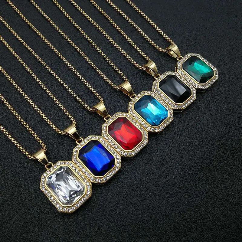 Hip Hop Necklace CZ Pendant Choke dailymall Crystal Rhinestone 18K Gold Plated Necklace Chain for Men with Cross Pendant Necklace