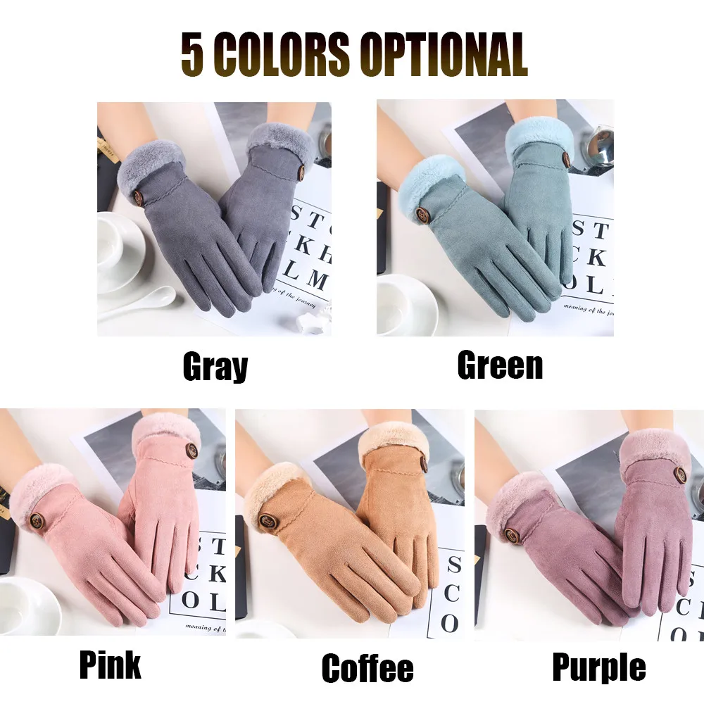 Женские перчатки на осень и зиму, ветрозащитные варежки, теплые, высокое качество, удобные, плюс бархатные перчатки, одноцветные, утолщенные варежки