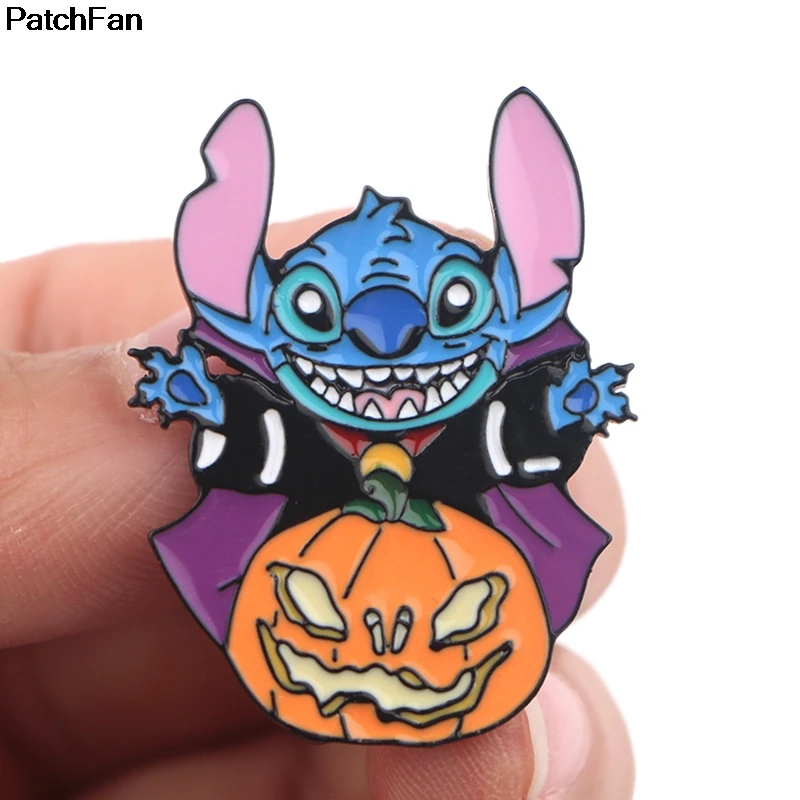 Patchfan stitch halloween Zinc tie cartoon Funny Pins backpack clothes brooches for men women hat decoration badges medals A2499