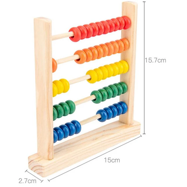 Mini Wooden Abacus Children Early Math Learning Toy Numbers Counting Calculating Beads Abacus Montessori Educational Toy 6