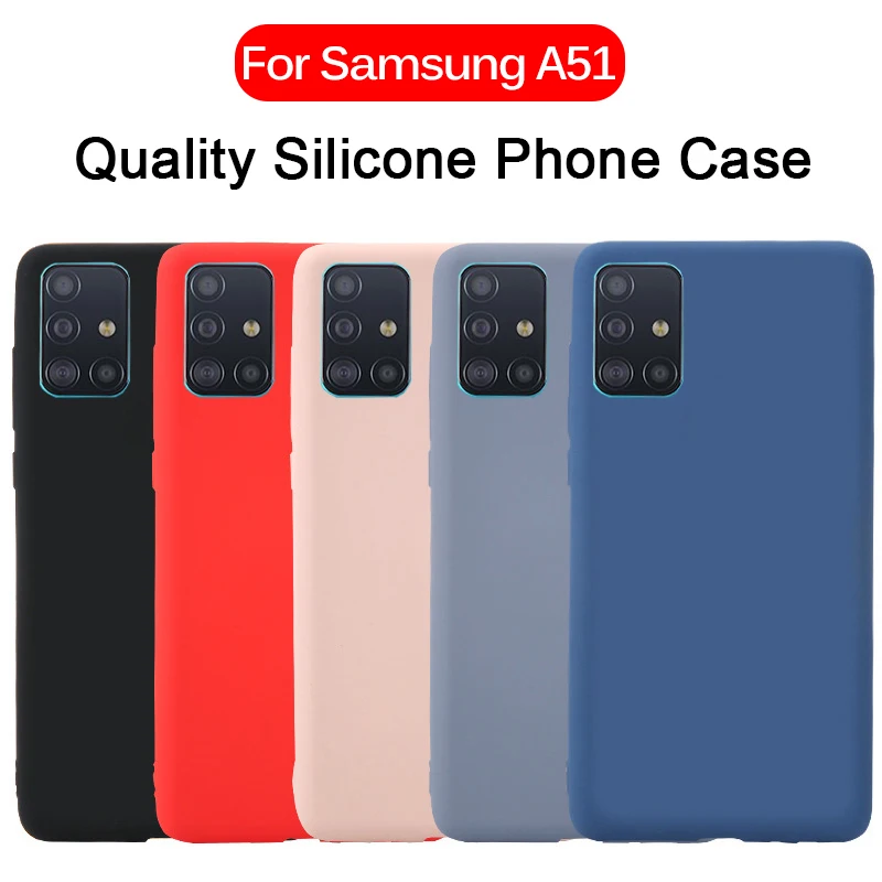 Жидкий силиконовый чехол из ТПУ для Samsung Galaxy A51 телефона samsung a51 A515F A 51 ударопрочный