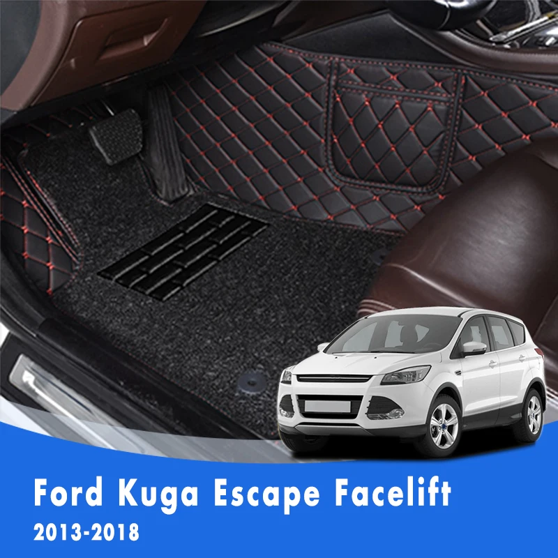 For Ford Kuga Escape Facelift 2018 2017 2016 2015 2014 2013 Luxury Double Layer Wire Loop Car Floor Mats Carpets Auto Interiors |