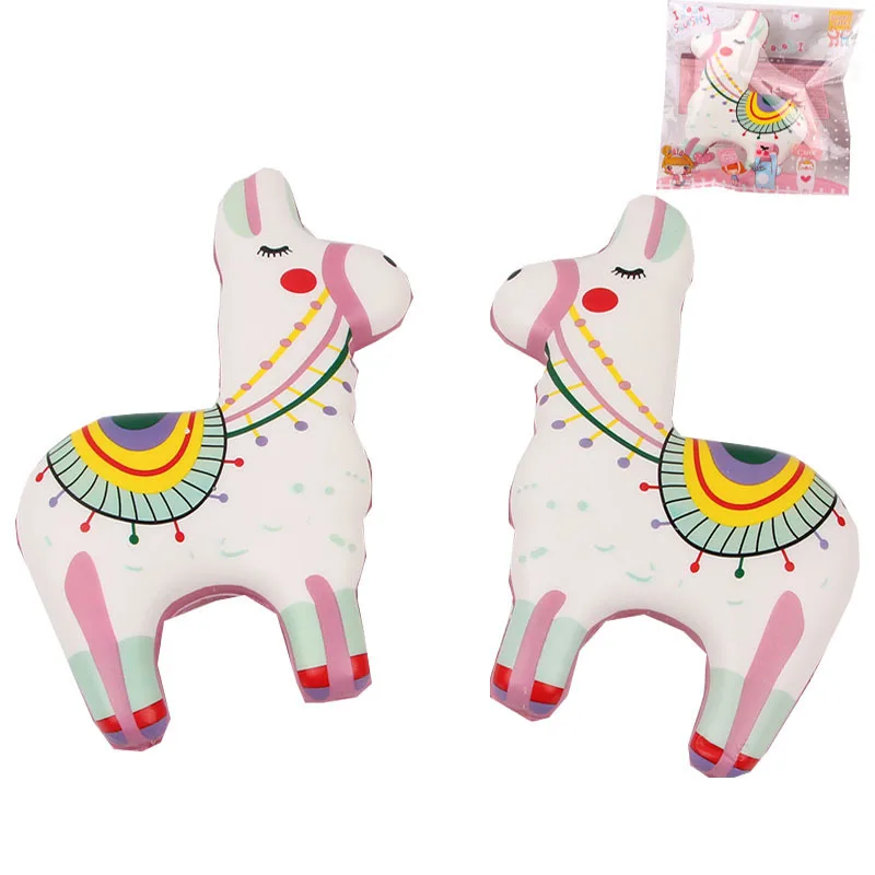 Kawaii красочные овечки альпака мягкие сжимаемые игрушки животные медленно