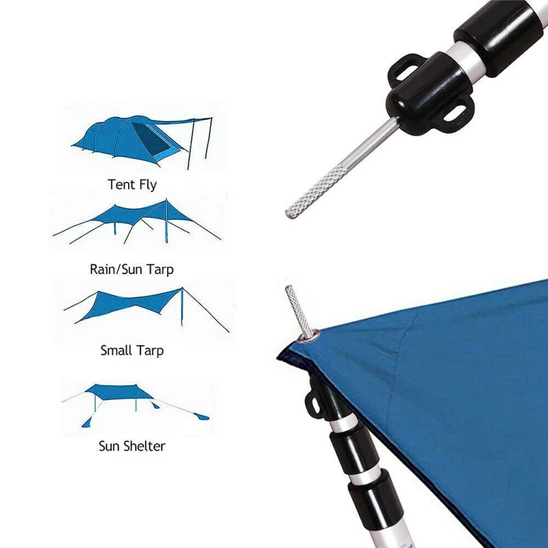 ABUO-2Pcs Регулируемый 0,9 до 2,3 м Открытый Sunshelter поддержка стержней алюминиевые стойки для палатки