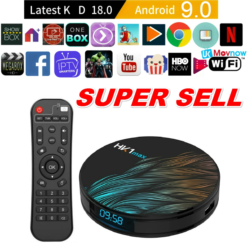 T tv BOX HK1 max Android tv Box 9,0 Smart tv Box 4 ГБ 32 ГБ USB 3,0 2,4G 5G двухдиапазонный Wi-Fi 3D 4K Full HD H.265 100M Ethernet