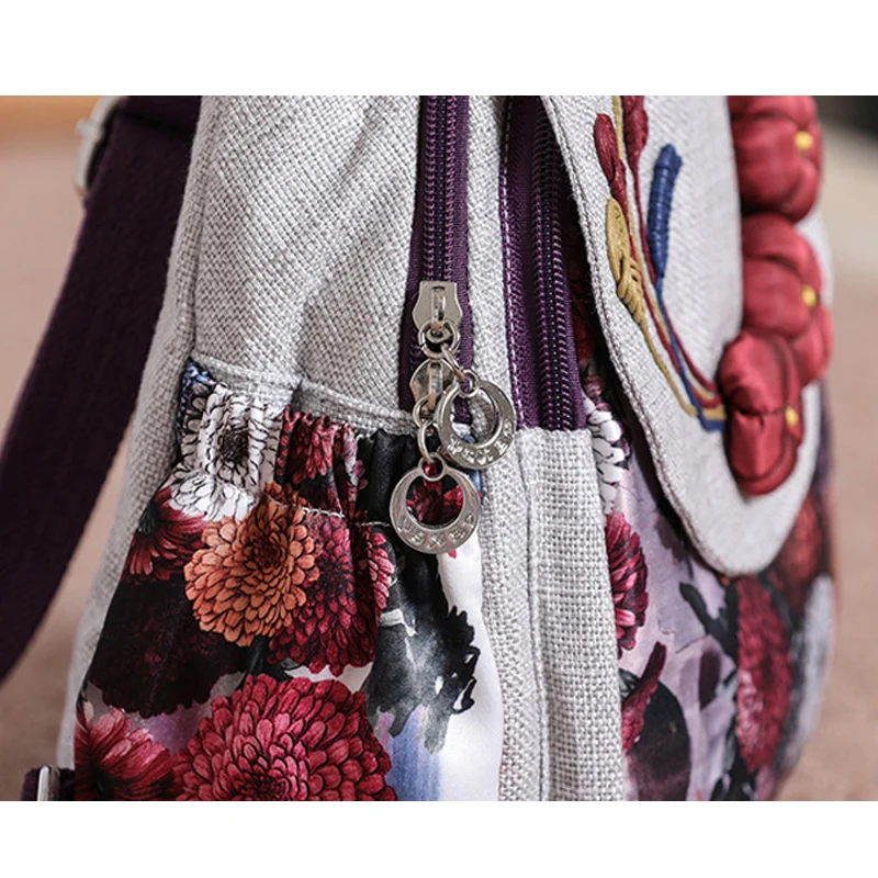 Fashion Floral Pattern Women Multifunction Backpack Chinese  display picture 1