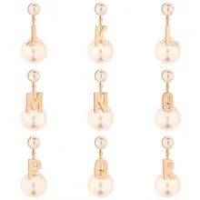 1 шт. Горячие брендовые модные ювелирные изделия для женщин большой жемчуг 26 письмо серьги вечерние ювелирные изделия Гипербола DIY Алфавит имя серьги с логотипом