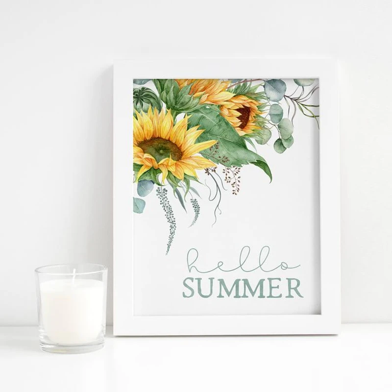 Настенная картина с надписью Hello Summer художественный декор в стиле фермерского