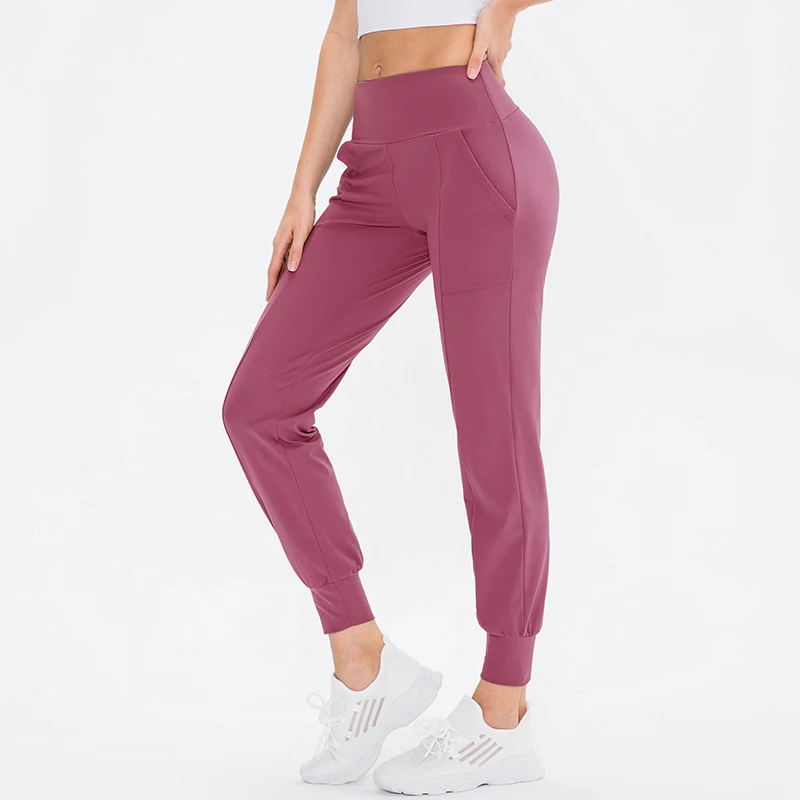 Women's Yoga Pants Seamless High Waist Sport Leggings Casual Sweat Running Srunch Yoga Pockets Loose Solid Color Fitness Tights