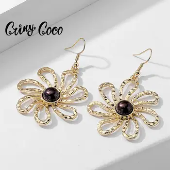

Hawaii Style Fashion Gold Color Drop Earring Hot Designer Sunflower Dangle Earrings 2020 Boho Jewelry Accessories for Women Gift