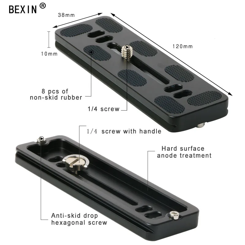 PU120 Dslr Camera Bracket Camera Base Plate Quick Release Plate Adapter Mounting Plate For Arca Swiss Camera Tripod Ball Head Clamp - Цвет: PU120